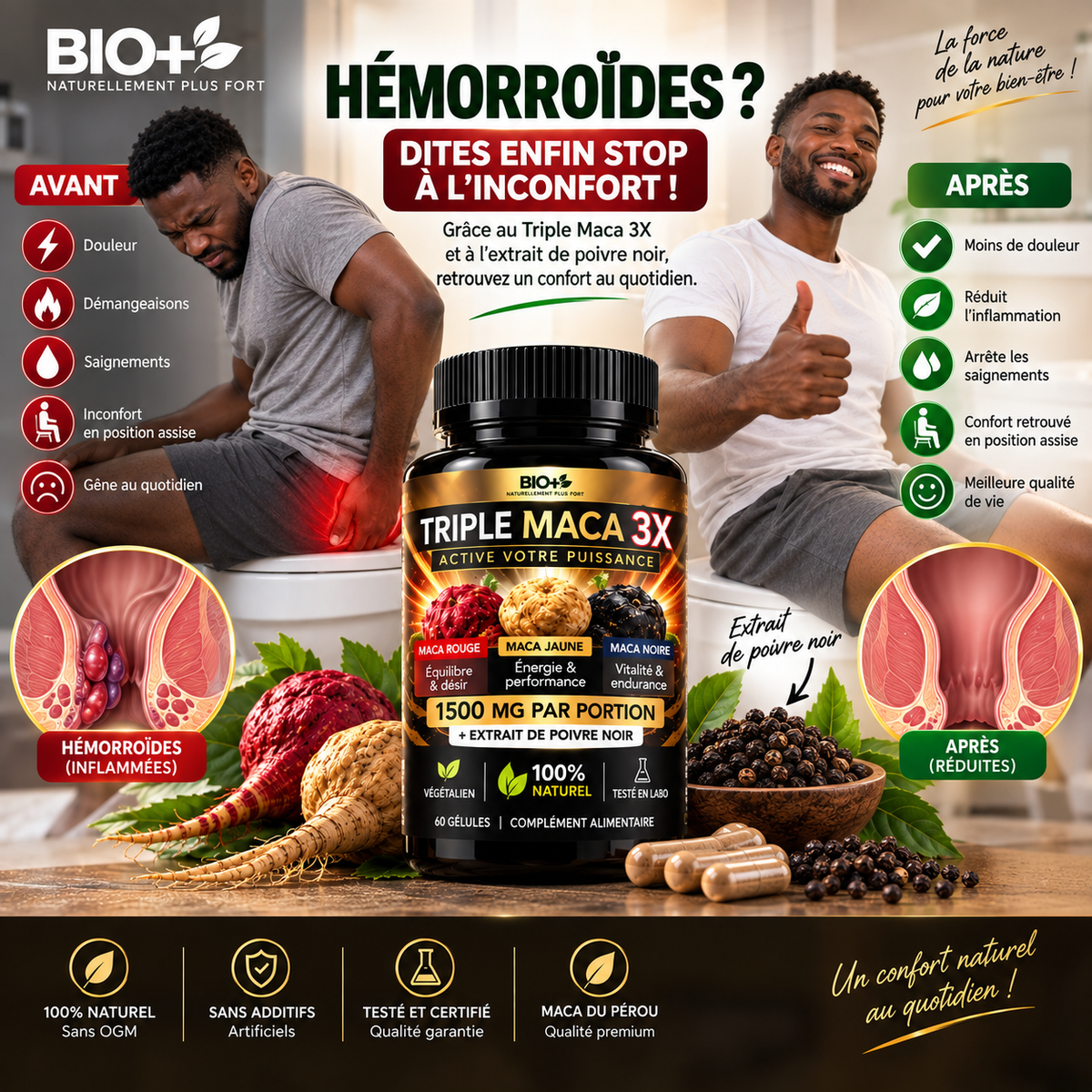 Triple Maca 3X – Énergie & Vitalité