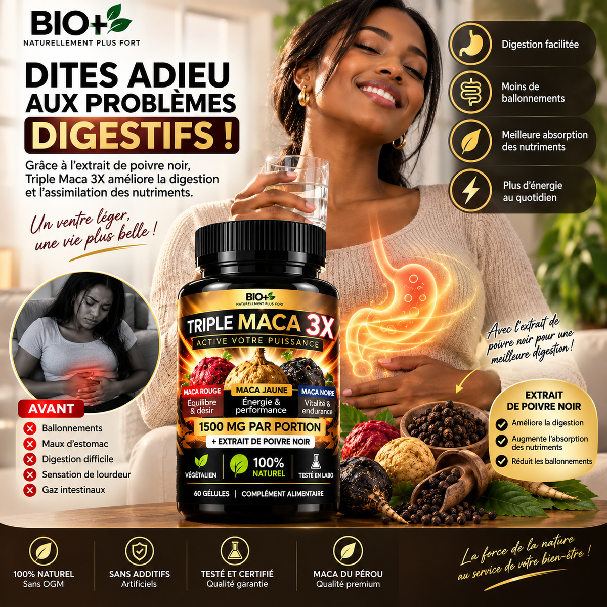 Triple Maca 3X – Énergie & Vitalité