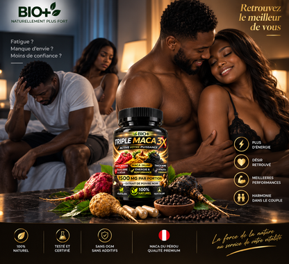 Triple Maca 3X – Énergie & Vitalité