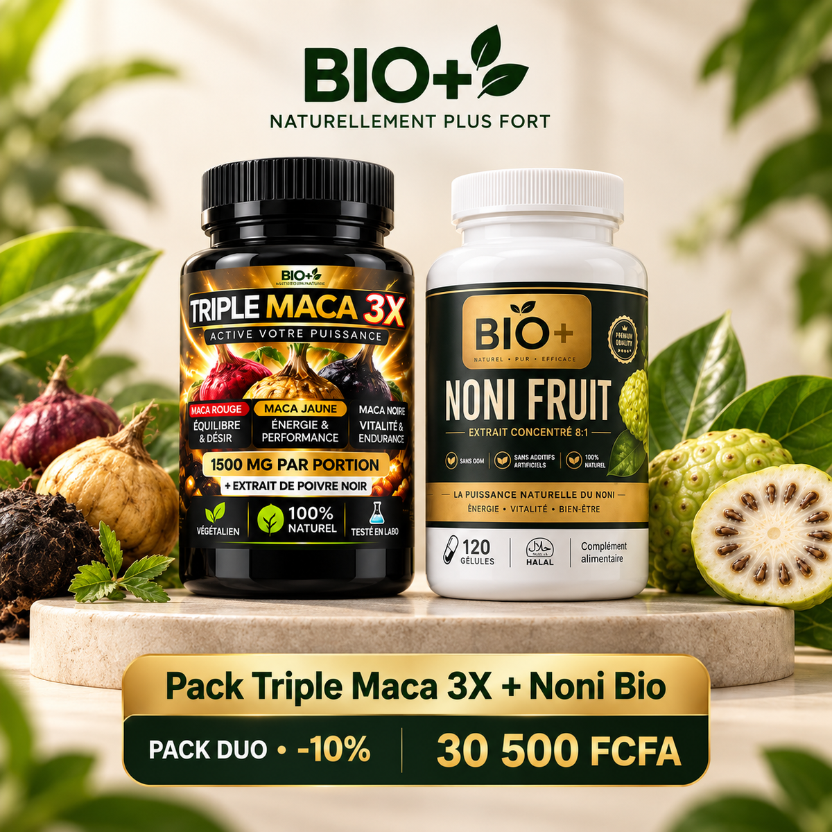 Pack Triple Maca 3X et Noni Bio