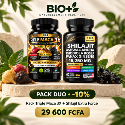 Pack Triple Maca 3X et Shilajit Extra Force Ashwagandha