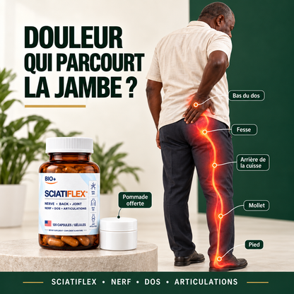 Sciatiflex et le parcours de la douleur sciatique dans la jambe